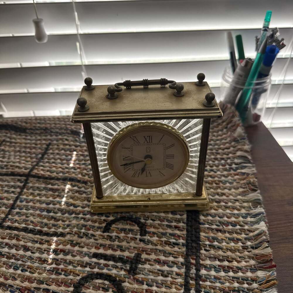 Vintage Paul Sebastian PS Quartz Crystal Brass Carriage Clock